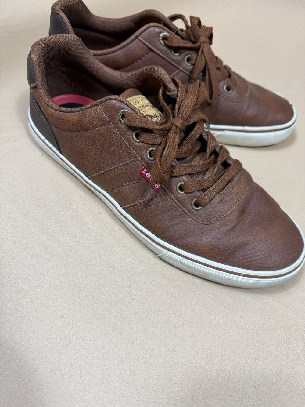 Levi’s Mens‎ Size 10 Brown Black Faux Leather Casual Dress Shoes - Picture 13 of 16